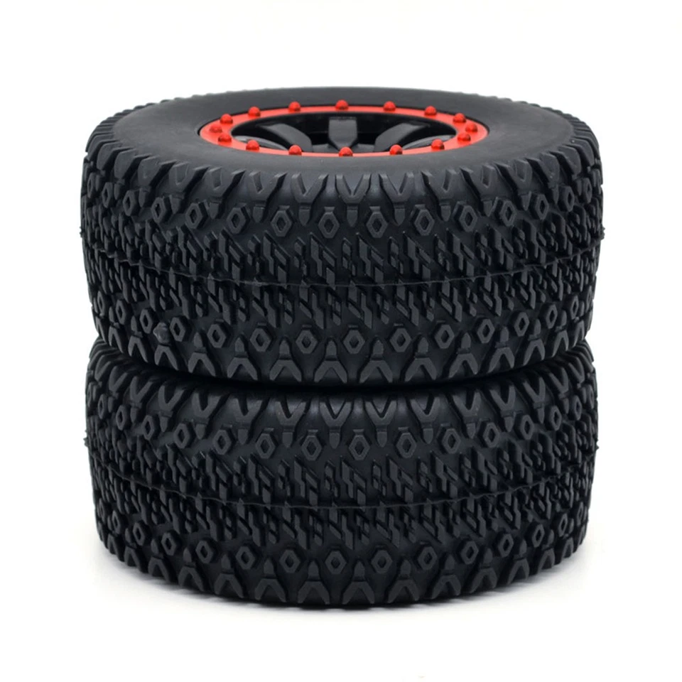 4 STÜCKE 110mm RC Auto Gummireifen Felgensatz für 1/10 Short Course Truck ARRMA - Bild 4 von 4