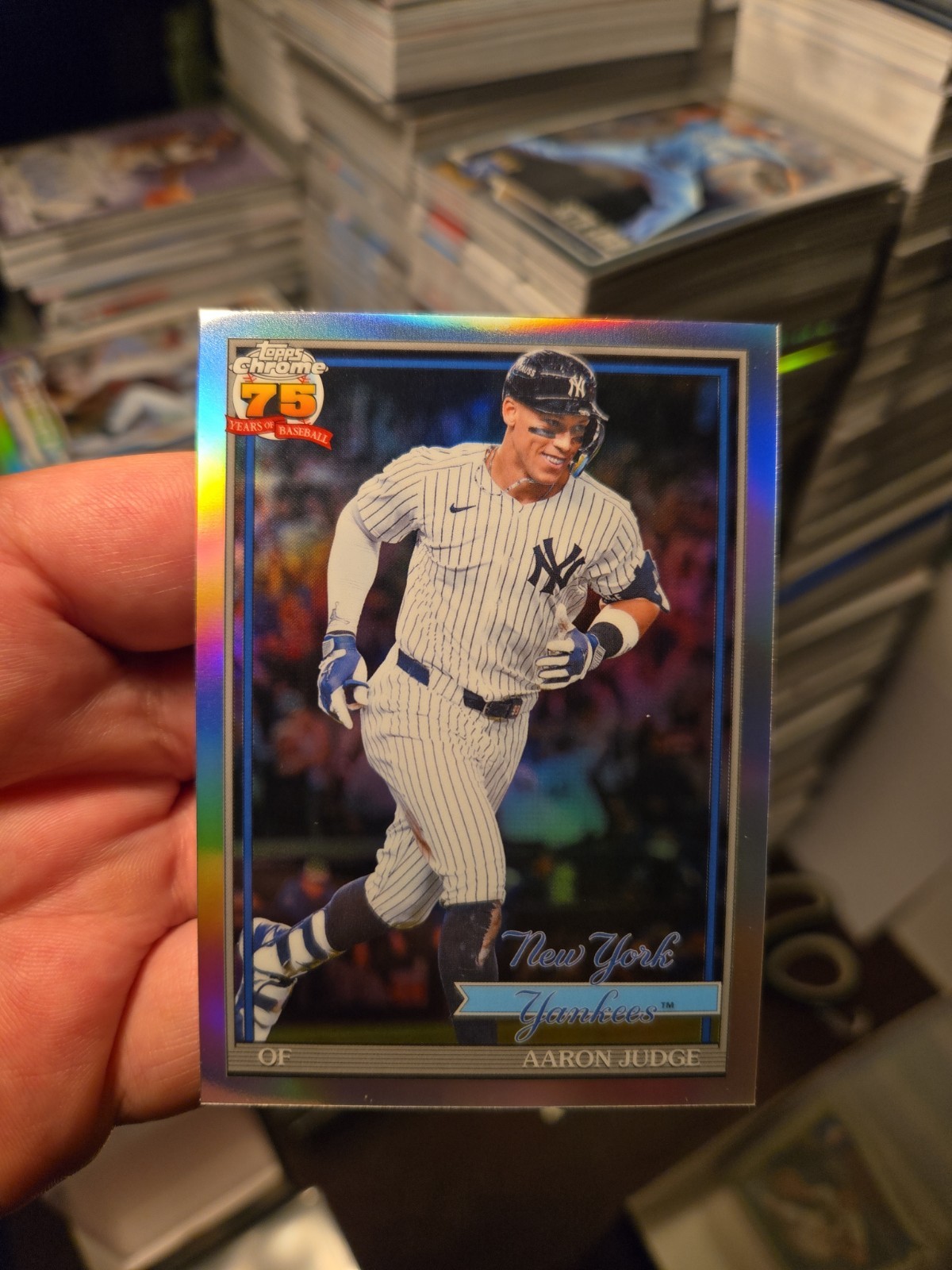 2026 Topps Chrome Aaron Judge 75 Years Of Baseball Refractor
