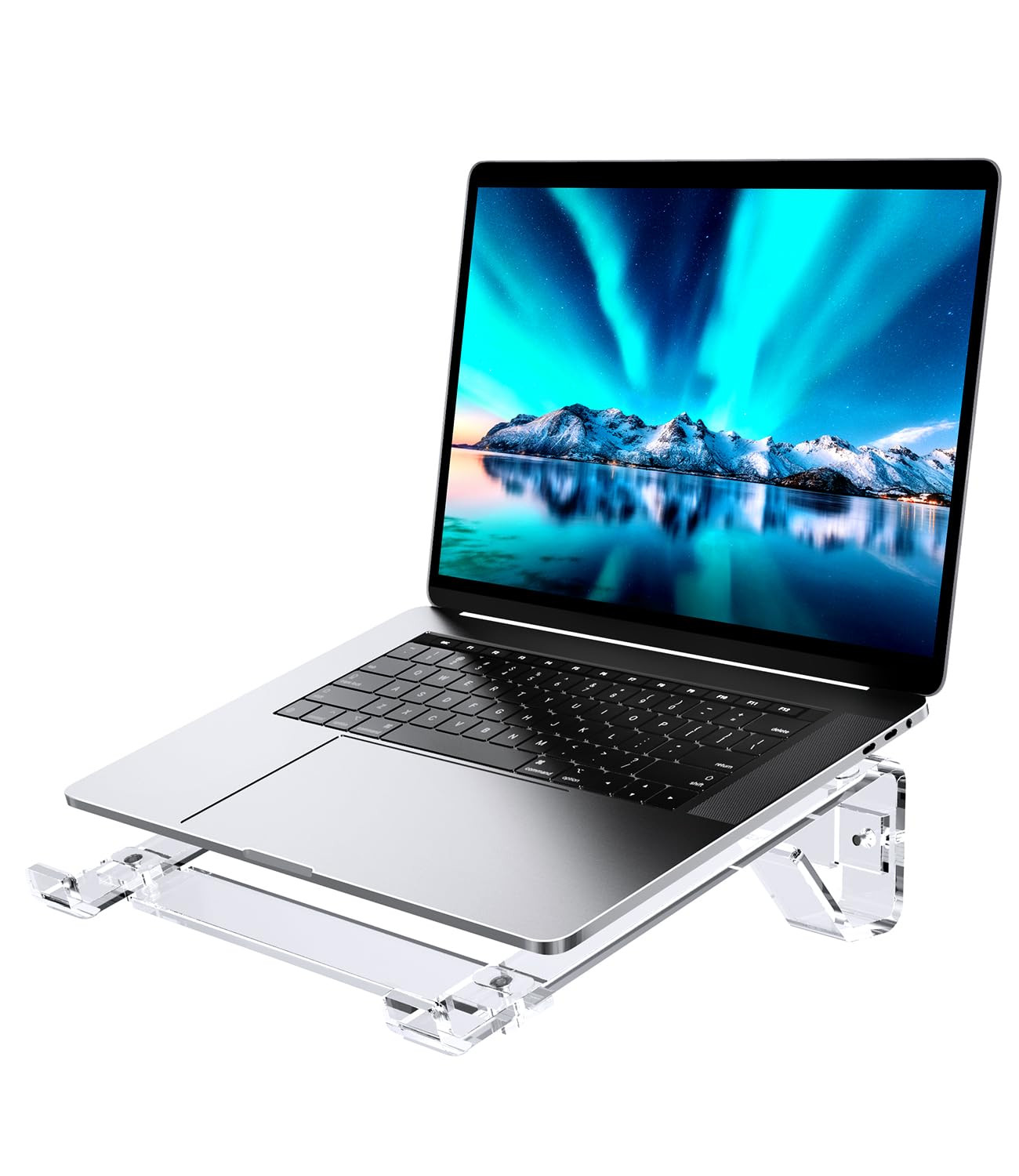 Clear Acrylic Laptop Stand for Desk with Riser and Computer Support