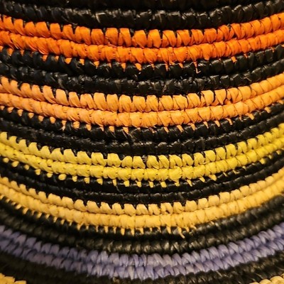 Greenpacha Handwoven Striped Raffia Bucket Hat – Size M  display picture 3