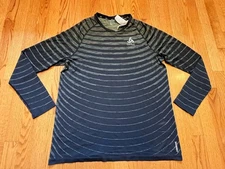 Odlo Mens XL Black/Gray Crew Neck Blackcomb Base Layer Shirt Pullover Tee Ski