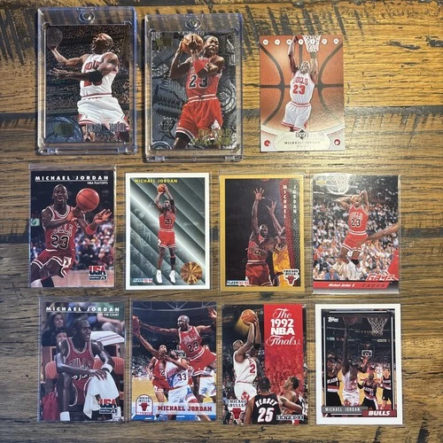 michael jordan 11 Card Lot Fleer Metal Crisp Corners All Near Mint + HoF GOAT