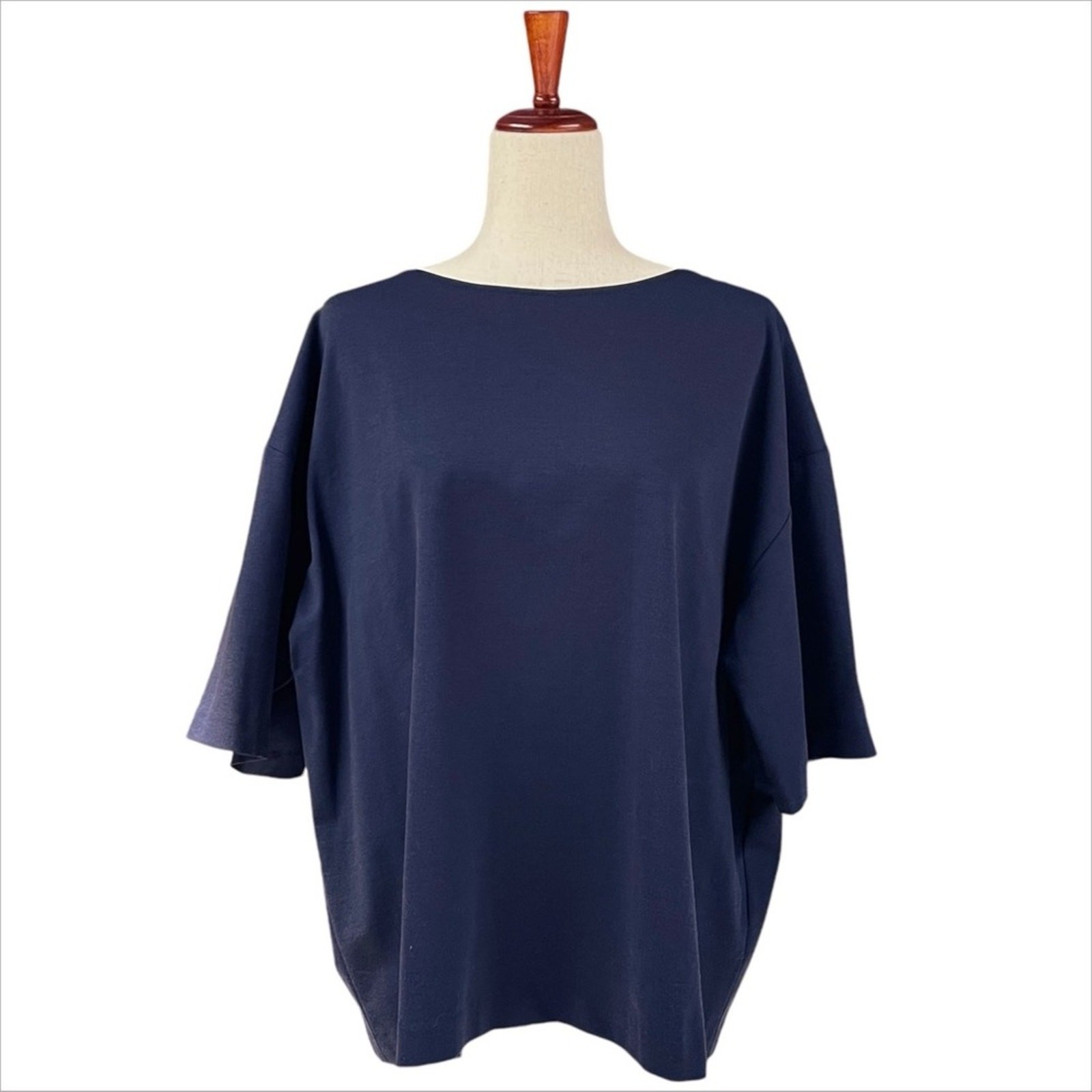 FILA Top THE ROW Boxy Bateau collo manica corta blu navy taglia S minimalista preppy
