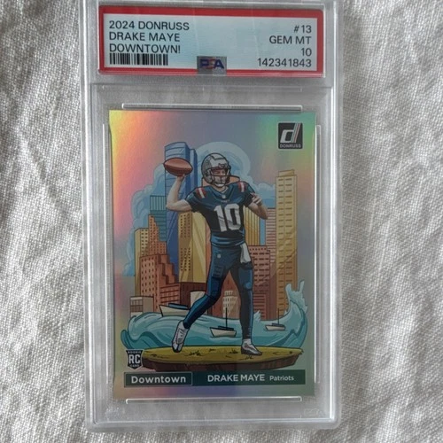 Panini 2024 Donruss Optic Downtown Drake Maye #13 Rookie PSA 10 Patriots