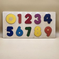 Vintage 1988 Lillian Vernon #4308 Colorful Wood Number Puzzle NEW