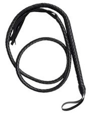 Indiana Whip,6.5 Feet Pu Leather Bull Whip,Costume Whip, Woven Lion Tamer Black