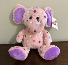 Walgreens Hug Fun Pink Elephant Plush Purple Polka dots spots 2017 w/ Tag!