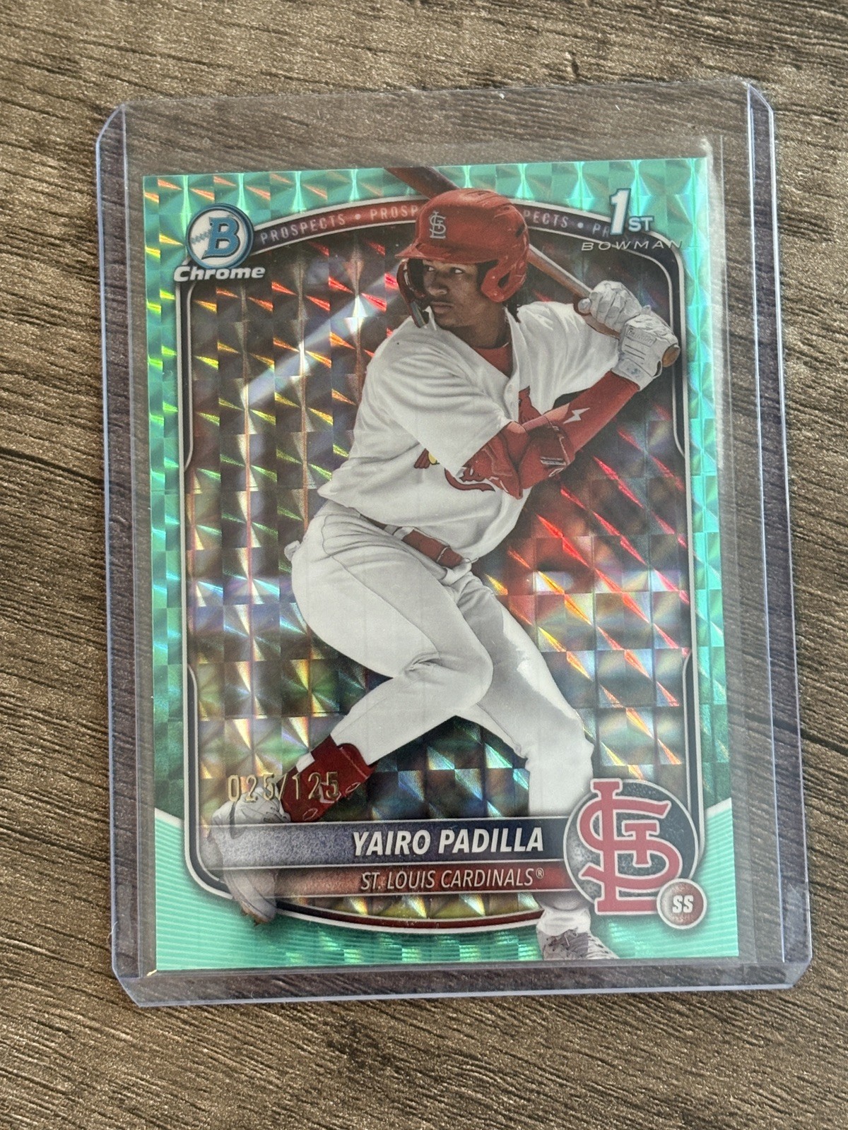 YAIRO PADILLA 2025 Bowman Chrome #BCP-236 1st Aqua Geometric Refractor /125