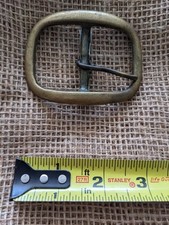 FANTASTIC VINTAGE 1970s OVAL TONGUE-TYPE UNISEX SOLID BRASS BELT BUCKLE