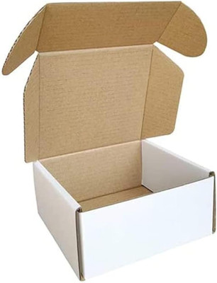 4x4x2 White Corrugated Shipping Boxes 50 Pack Small Cardboard Mailers