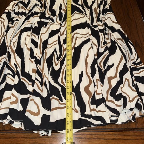 Chico’s Pleated Skirt Black/White/Brown - Lined - Zipper/Button - XL/16 - NWT - Picture 6 of 9