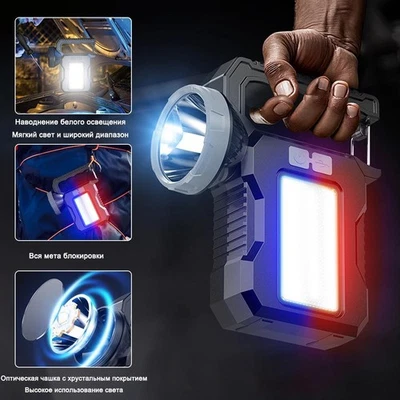 MARKENLOS Solar Camping Light Rechargeable LED Flashlight Power X1F7 Torch N1Q5 Work Q9W4