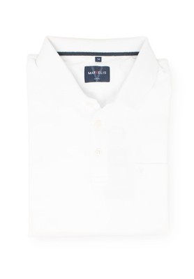 Marvelis Herren Poloshirt Modern Fit Polokragen Einfarbig Weiß