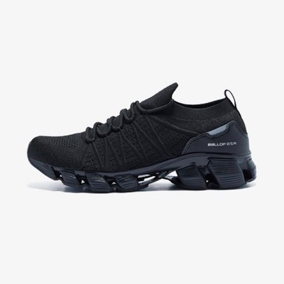 BALLOP Tivat 1.0 Running K-Shoes AllBlack Flexible Elastic Fabric Knit Structure