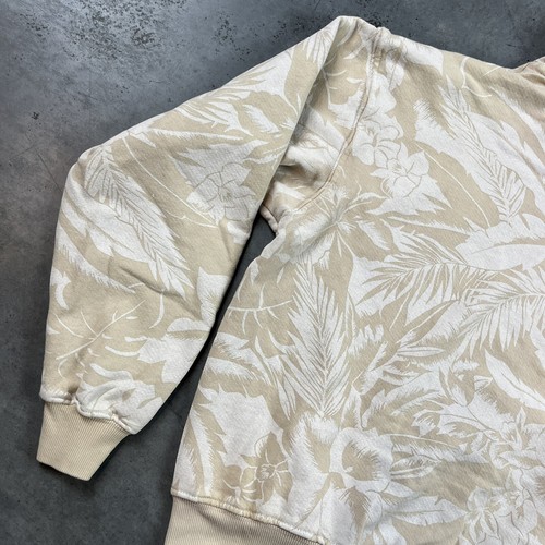 Billabong Hoodie Girls Medium Tan Floral Pockets Hooded Beach Surf Preowned - Picture 8 of 17