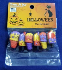 Dress It Up Ice Cream Buttons Halloween Jesse James Embellishments Shank-back