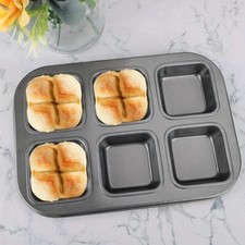 6 Cavities Brownie Cake Pan Non-stick Rectangle Muffin Cake Baking Tray Mold