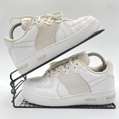 Nike Air Force 1 Low React Weiß Turnschuhe Größe UK 5,5 Damen Leder CT5117-101