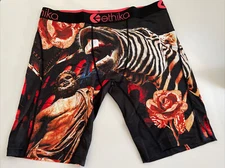 New Ethika Mens Designer Long Boxer Brief Fitted Street Art Underwear Size XL