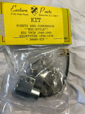 Pi&egrave;ce Rechange Moto Classique Garantie 30j Condenseur De Points Style Mid 30605-48A Pour Big Twin 1948-69 Et Sportster 1954-70 - Neuf Pi&egrave;ce Vintage Moto