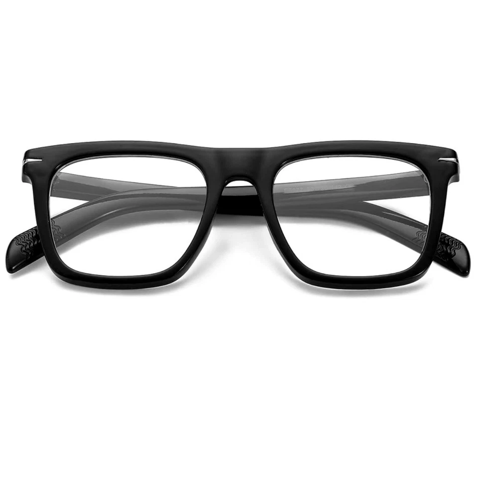 Hombres Mujeres Lentes Transparentes Moda Moda Sin Receta Clásico Negro Anteojos Foto 4 de 4