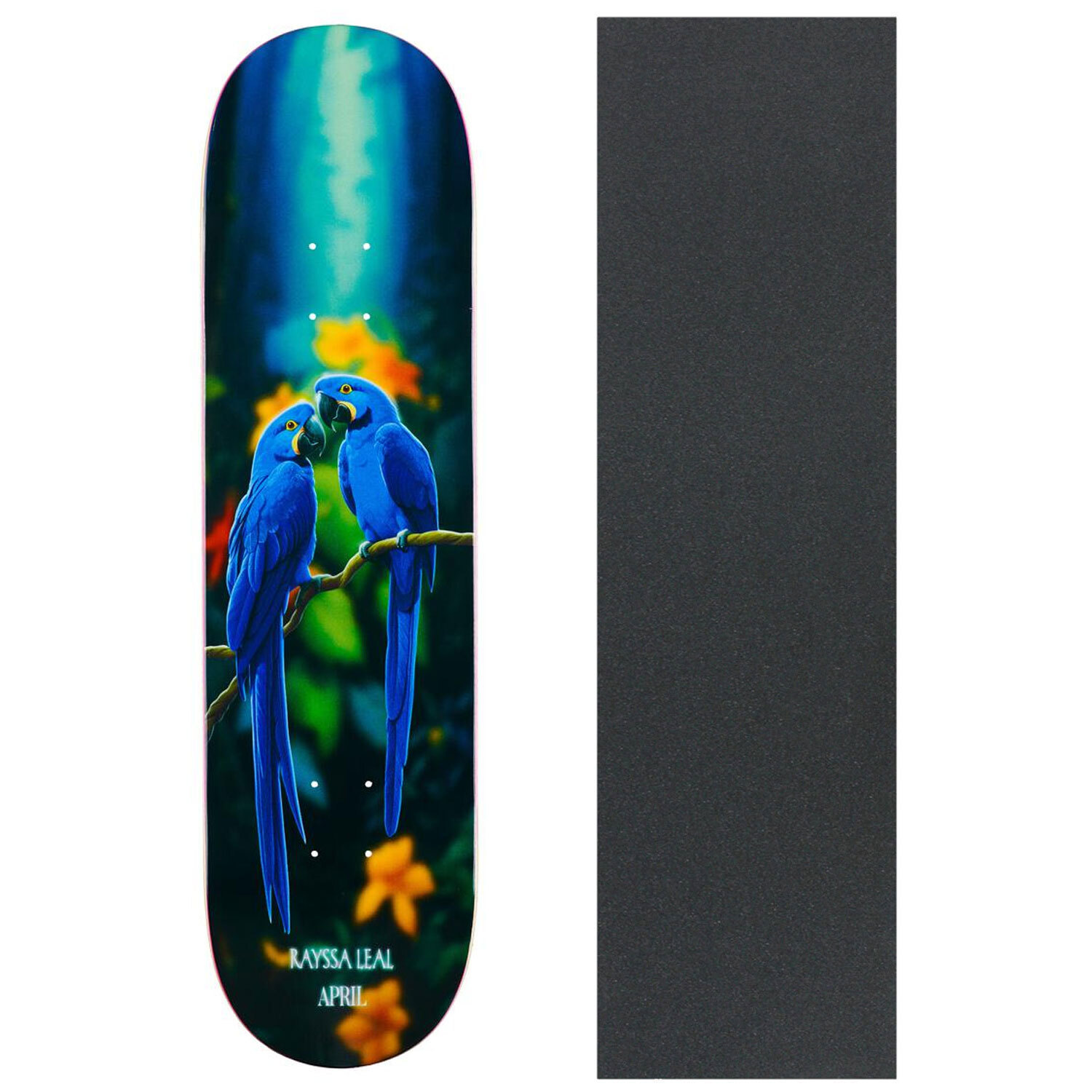 April Skateboard Deck Rayssa Blue Macaw 8.25