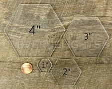 Clear Hexagon Glass Tiles - 1 to 4 Inch - Transparent Flat Tile - Craft Mosaic