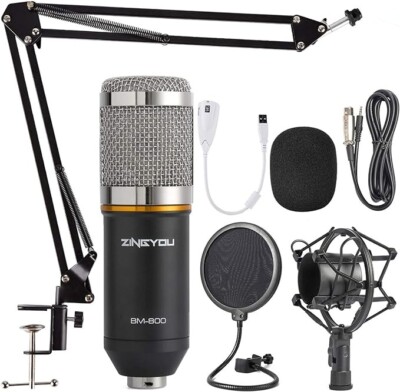 Audio Microphone Bundle BM-800 Mic w/filters Studio Recording