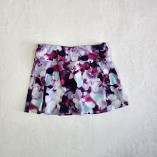 Layer 8 Girls Skort XL Purple Floral Stretch Pull On Stretch Athletic Training