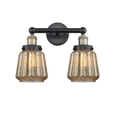 Innovations Edison Chatham 2Lt 16'' Bath, BKB/Clear - 616-2W-BAB-G146