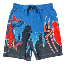 Spiderman Swim Trunks Boys Large 10-12 Marvel Comics Swimming Shorts Swimwear