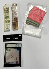 Junk Journal Stickers and Patterned paper pack Craft Lot Scrapbook Photo Frame