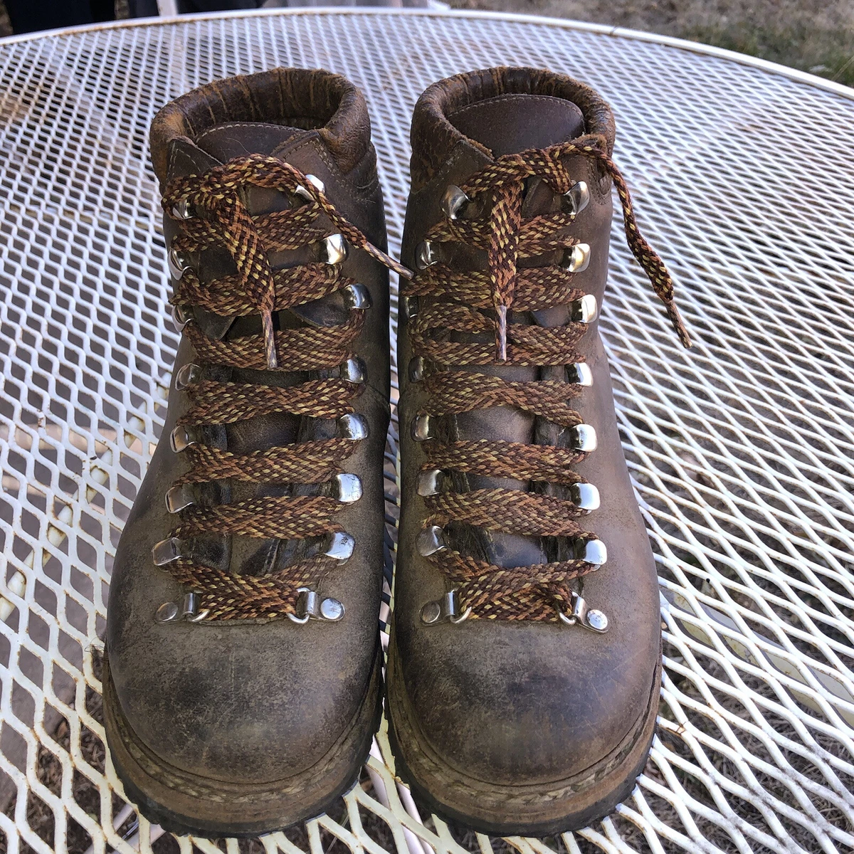 Bottes De Randonnée Vintage Lowa – Taille UK 8 – Cuir Et Vibram – Homme