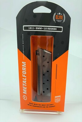 1911 MAGAZINE 9 MM 10 RD MAG SS GOVT FLAT FOLLOWER REMOVE BASE METALFORM 9.743