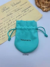 Tiffany  Empty Packaging Small Blue Drawstring Closure Jewelry Pouch - New