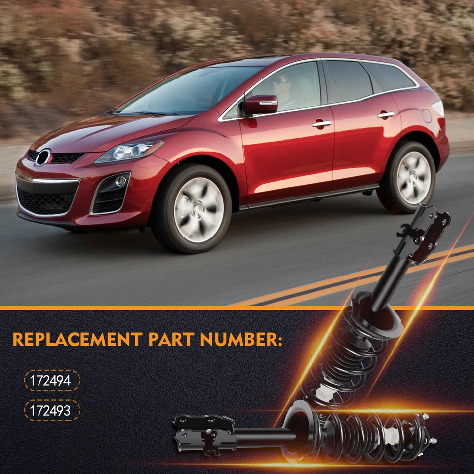 For Mazda CX-7 2007-2012 2.5L 2.3L I4 Pair Complete Struts Shocks Coil Assembly - Image 4 of 4