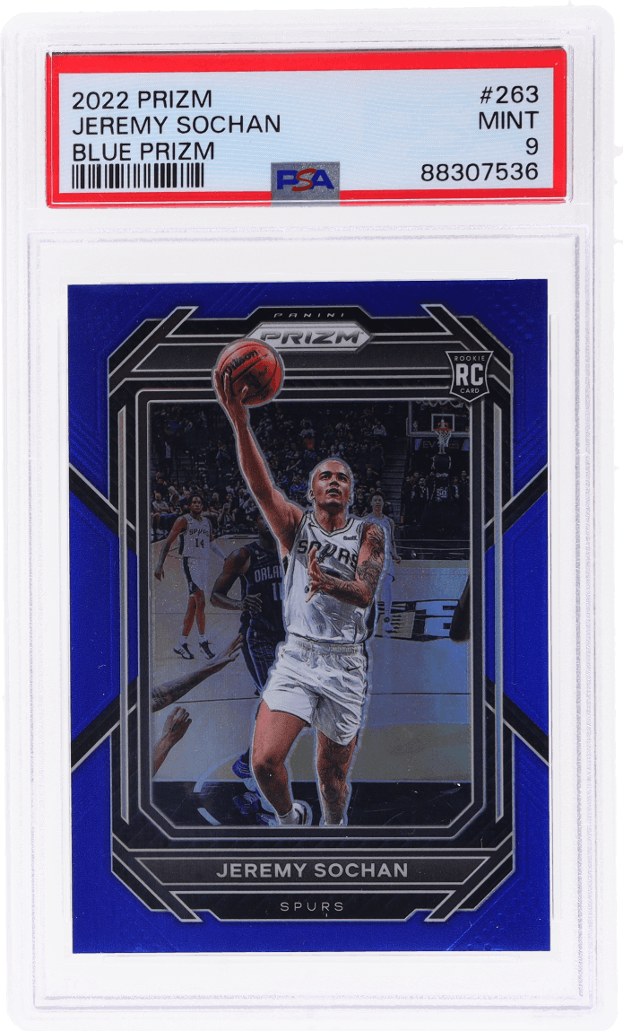2022 Panini Prizm Jeremy Sochan Blue Prizm #263 /199 PSA 9 Rookie 