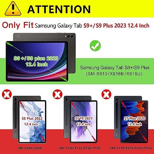 Case for Samsung Galaxy Tab S9 Tab S9 Plus 12.4" 2023 (SM-X810/X816B) 03# Clear - Picture 3 of 8