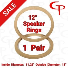 12 inch Speaker Rings MDF GP Car Audio Fiberglass Mounting Spacer 1 PAIR 12"
