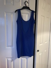 PrettyLittleThing colbalt blue mini bodycon backless dress, size 4