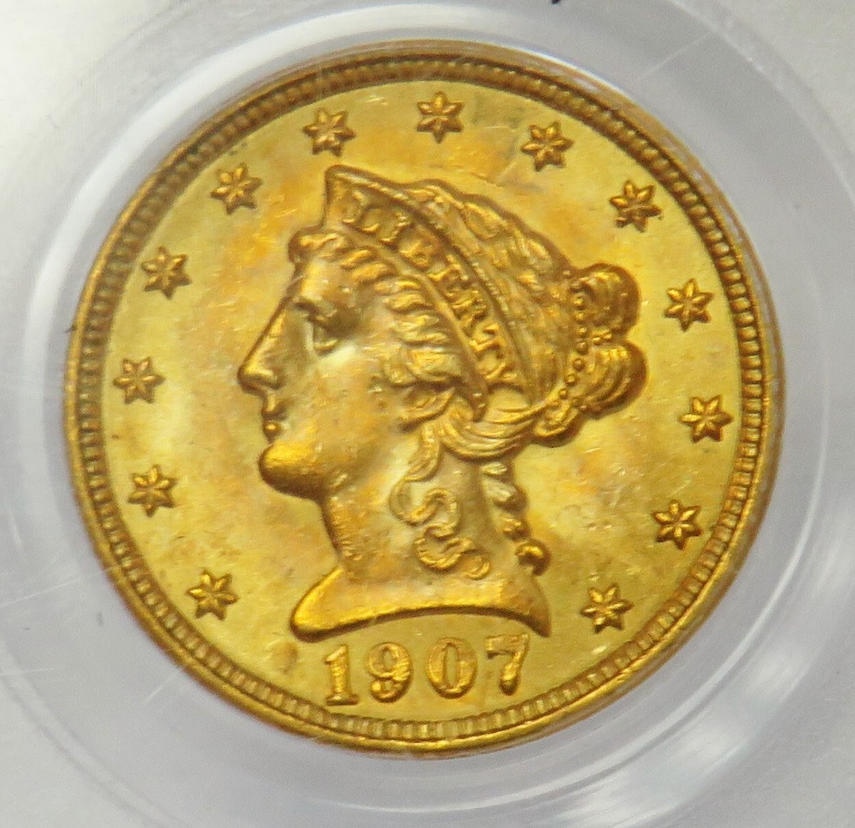 1907/1907 $2.5 リバティ ヘッド ゴールド クォーター イーグル VP-002 NGC MS64