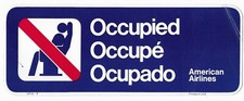 Vintage American Airlines Sitzplatz besetzt Karte Schild blau