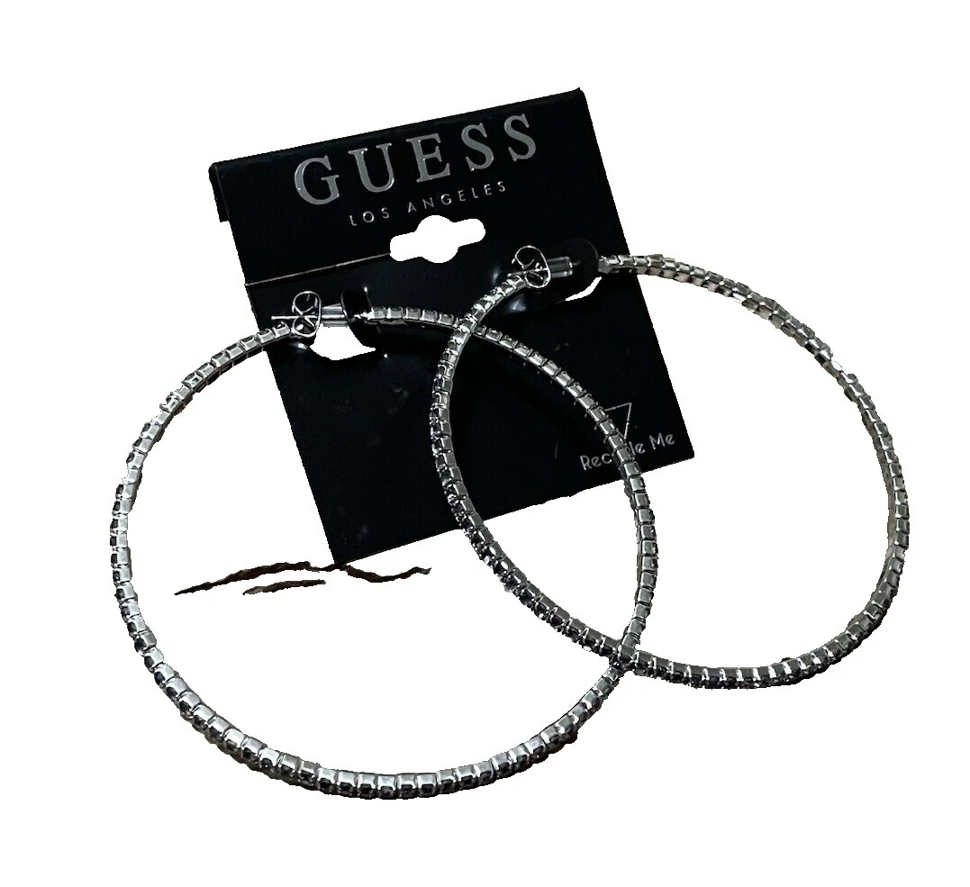 Pendientes de Moda GUESS Cristal plata plateado