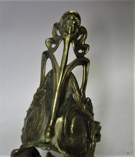 Antique GERMAN ART NOUVEAU Brass Center Piece w/ Maidens, circa 1910 - Picture 7 of 7