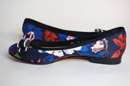 Christian Dior Azul y Rojo Floral Lazo Pisos, Talla 5 (US) 35 (EU) - Imagen 8 de 11