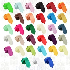 Manzini Neckwear® Hot Trend Plain Men's Solid Skinny Tie/Party wedding Necktie 