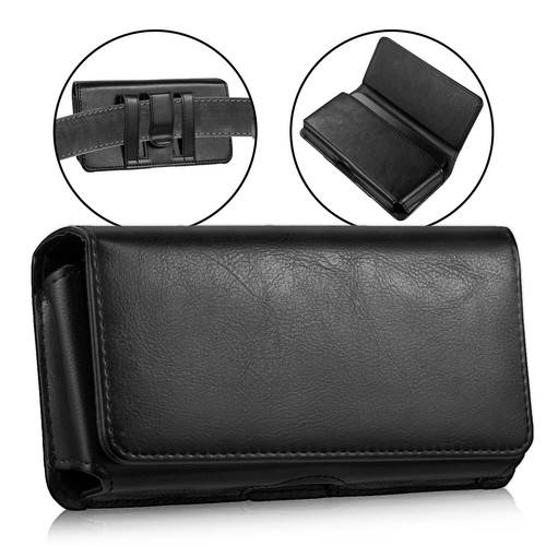 Genuine Leather Magnetic Holster Belt Clip Pouch Case Cover For Large iPhone 11 - Picture 4 of 19