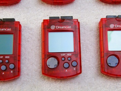 Official Sega Dreamcast Clear Red VMU HKT-7000 Memory Card /w New Batteries - Picture 10 of 13