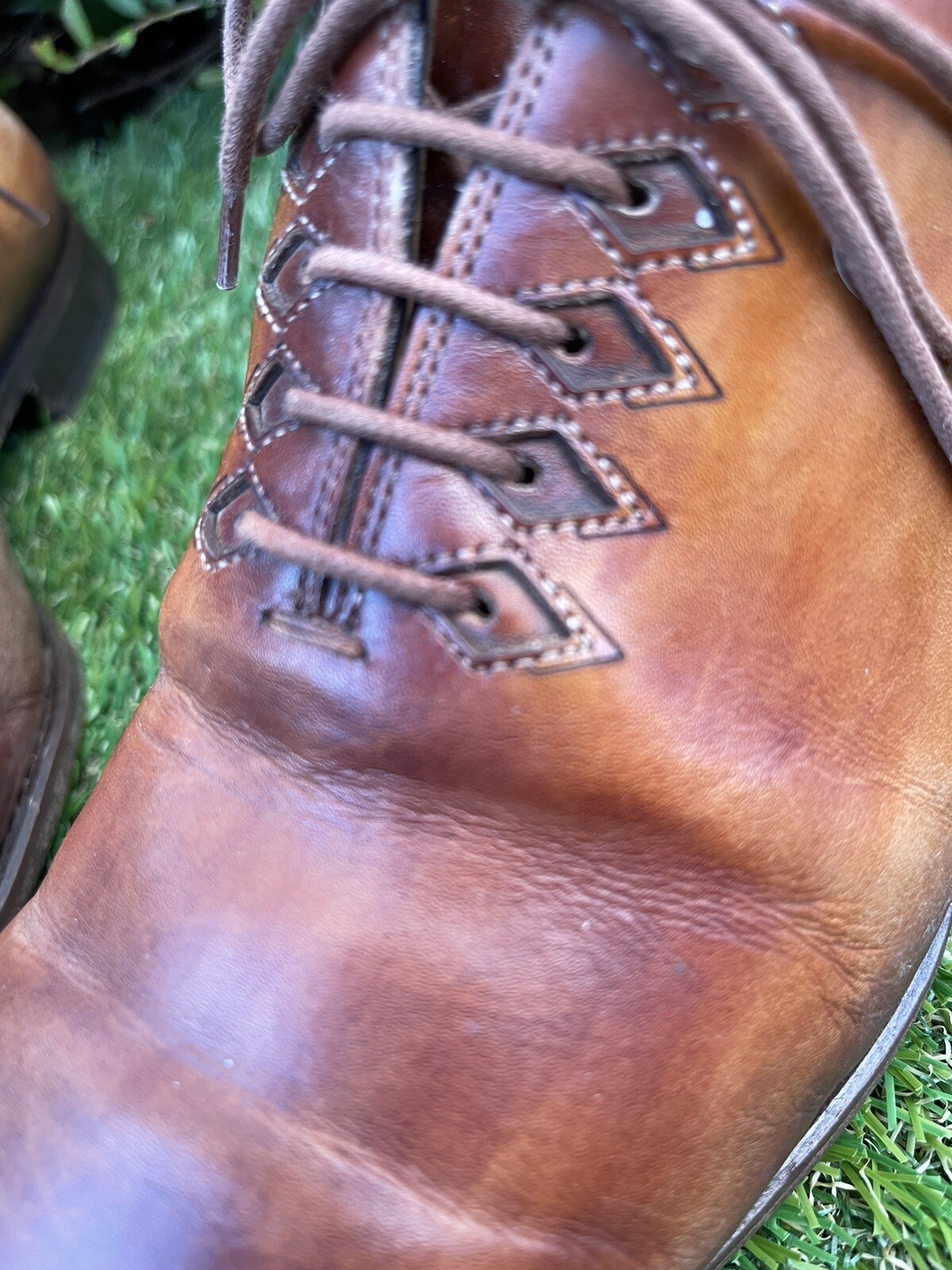 Magnanni For Saks Fifth Avenue Cognac Brown Oxfords Men's Dress Shoes