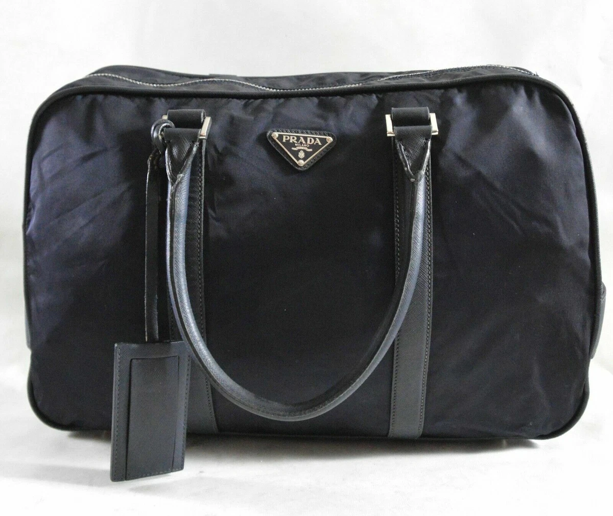 Prada leather trimmed shoulder clearance bag